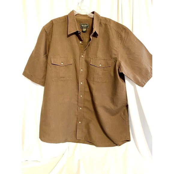 Eddie Bauer Mens X-Large Tall Outdoor Outfitters Brown Button Up Shirt - Picture 1 of 7